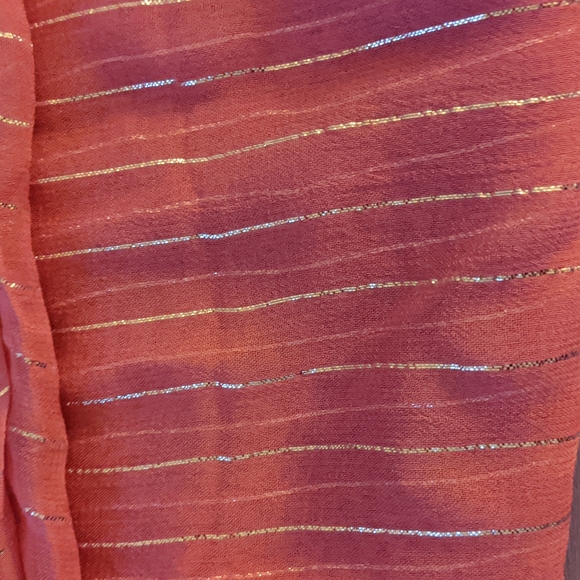 Mix nouveau long rayon raspberry pink scarf or wrap, 19 in W x 65 in Long - Picture 4 of 4